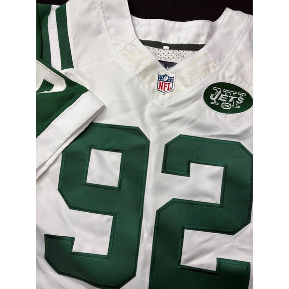 Nike Jets‎ #92 Williams NFL On Field Jersey Men's Size 44 Football White Green - Picture 12 of 12